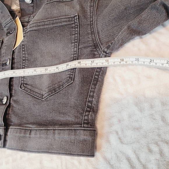 Michael kors women's Cropped Demin Jacket Size XS Steel Grey Washed NWT - Picture 7 of 15
